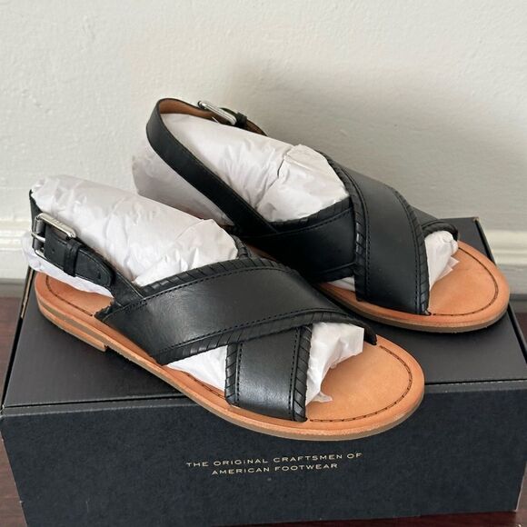 💥Frye leather feather criss cross sandal in black size 7,5 and 6,5 - Picture 9 of 16